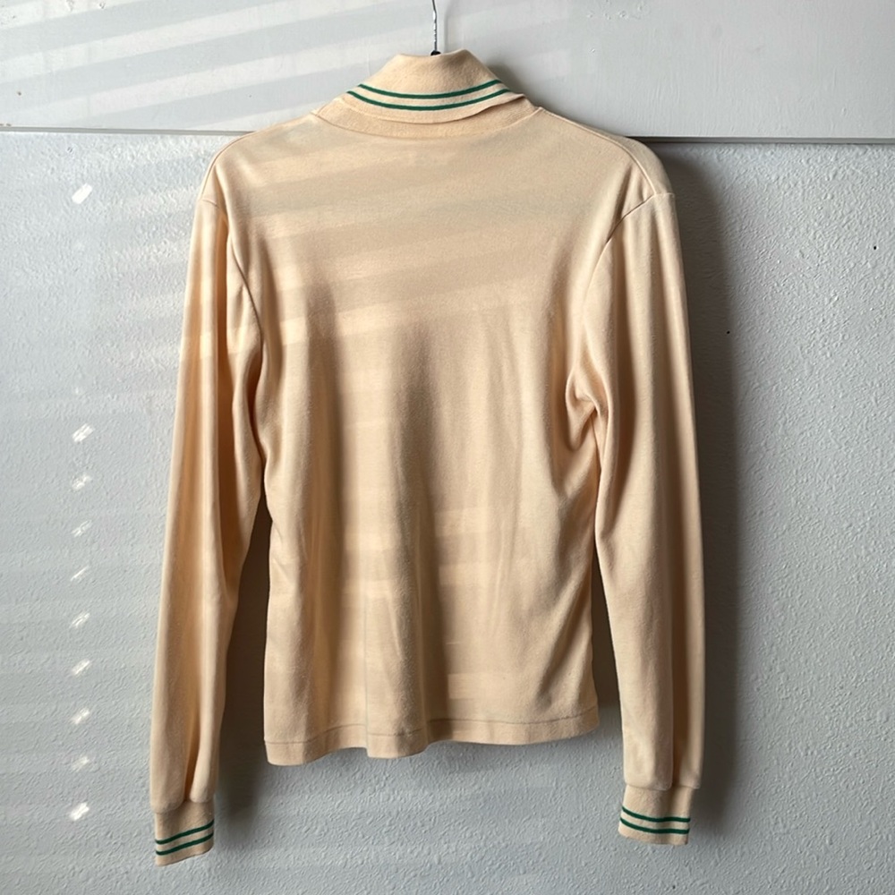 Vintage JJ Editions yellow long sleeve turtle neck with green stripe detail